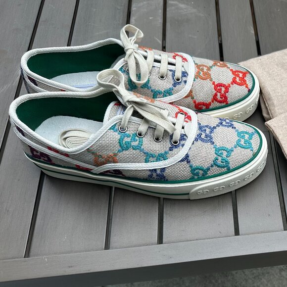Gucci Tennis 1977 Mens 9.5 Multi/Ivory - Picture 1 of 3